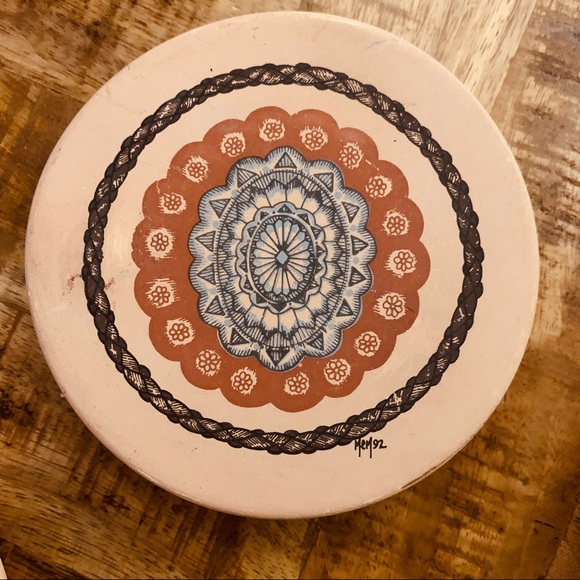 Vintage Boho Terra Cotta Coasters Set of 4 - Picture 4 of 6